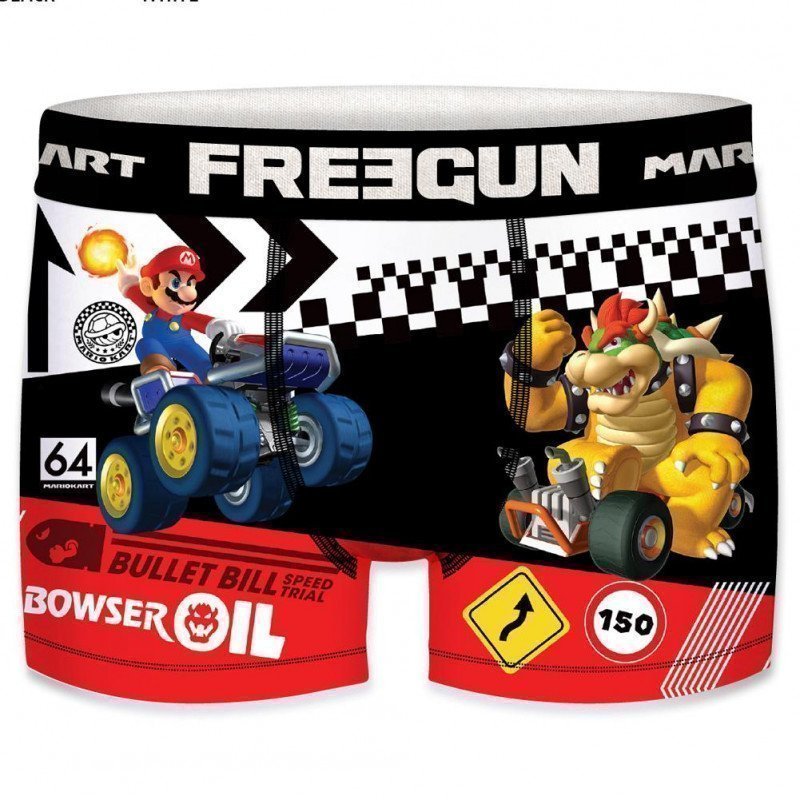 FREEGUN Boxer Homme Microfibre VER Noir MARIO KART