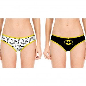 DC COMICS 2 Shortys Fille SCX2 ASS1 Blanc Noir JUSTICE LEAGUE