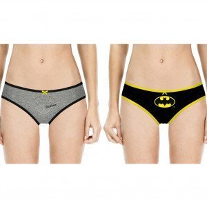 DC COMICS 2 Shortys Fille SCX2 ASS1 Gris Noir JUSTICE LEAGUE