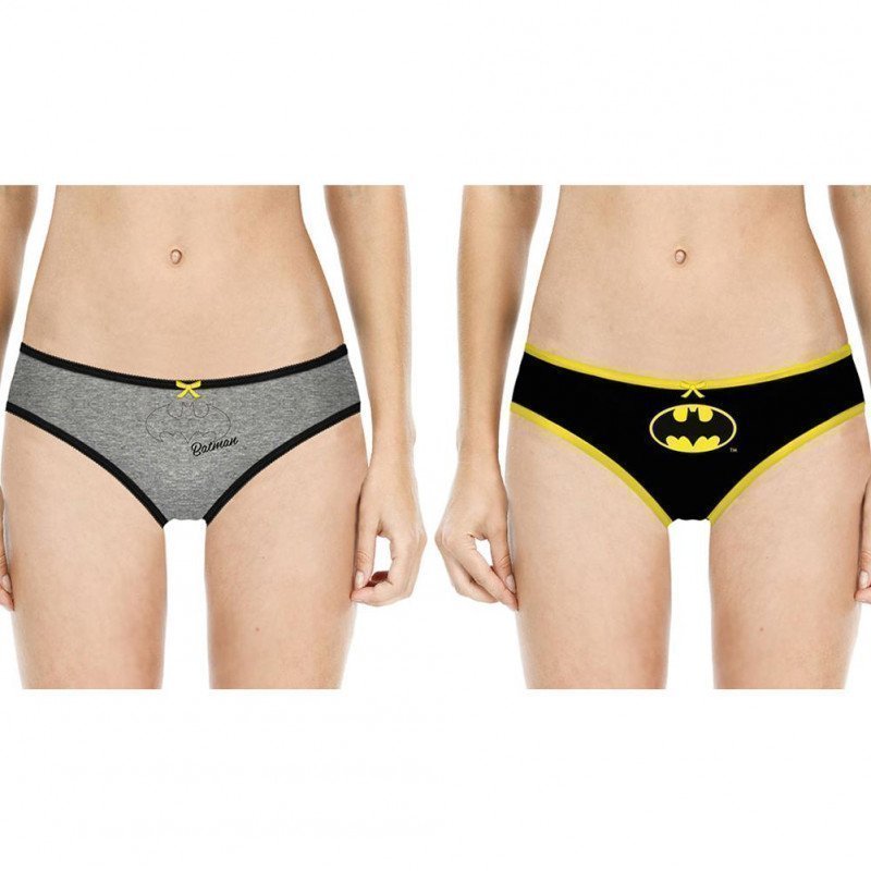 LOT DE 2 Shorty Sous-vêtements Fille SCX2 Noir et Gris