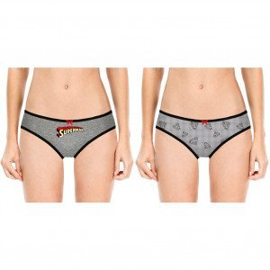 DC COMICS Lot de 2 Shortys Fille SCX2 ASS2 Gris JUSTICE LEAGUE