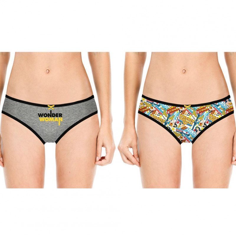 LOT DE 2 Shorty Sous-vêtements Fille SCX2 Gris et Multicolore