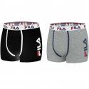 FILA Lot de 2 Boxers Homme Coton CUISSEX2 Souris Noir