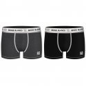 SERGE BLANCO Lot de 2 Boxers Homme Coton BCX2CLASS1 Anthracite Noir