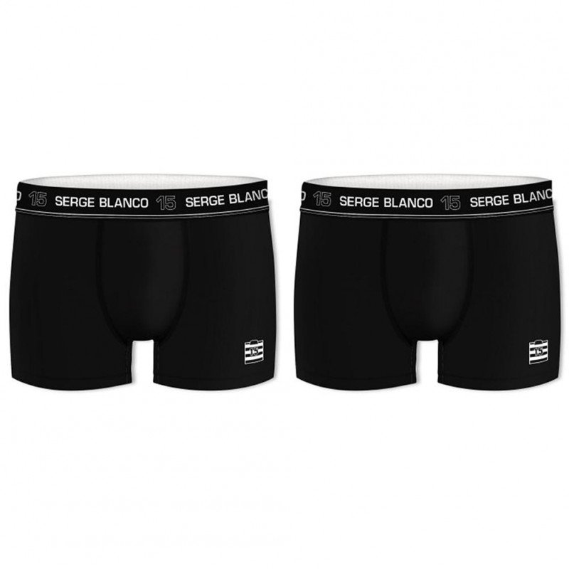 SERGE BLANCO Lot de 2 Boxers Homme Coton BCX2CLASS2 Noir Noir