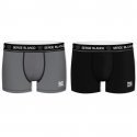 SERGE BLANCO Lot de 2 Boxers Homme Coton BCX2CLASS2 Gris Noir