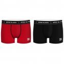 SERGE BLANCO Lot de 2 Boxers Homme Coton BCX2CLASS2 Rouge Noir