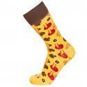 CRAZYSOCKS Chaussettes Homme Coton Bio TCX1 PIZA Jaune Marron