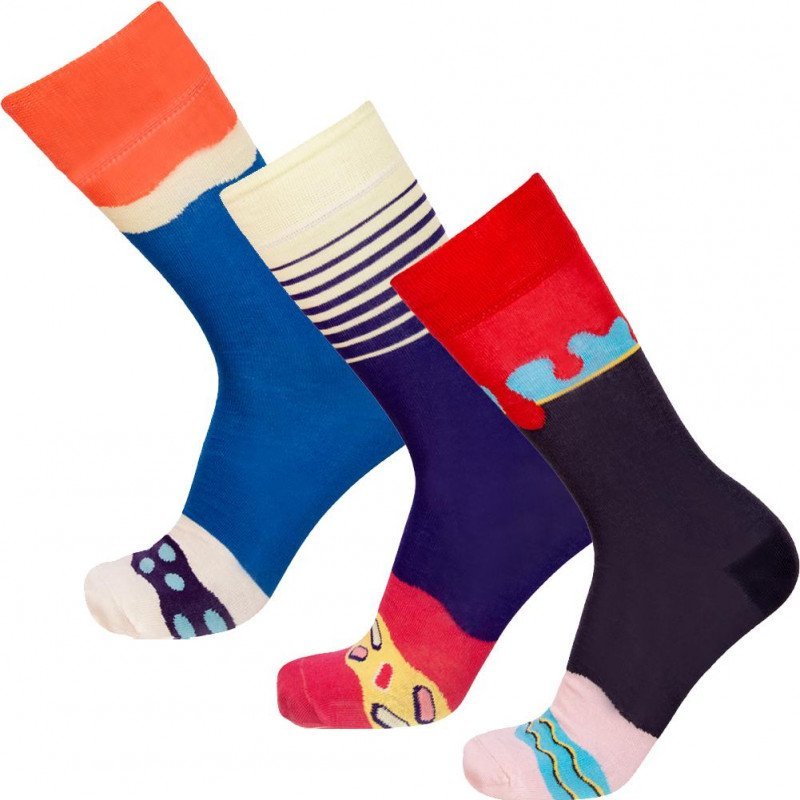 CRAZYSOCKS Lot de 3 paires de Chaussettes Homme Coton Bio TCX3 DONB Multicolore