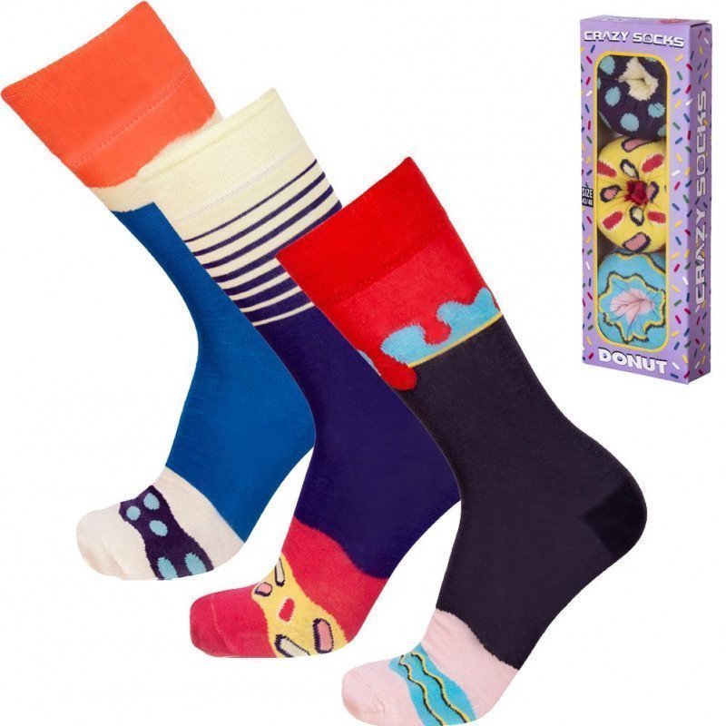 CRAZYSOCKS Lot de 3 paires de Chaussettes Homme Coton Bio TCX3 DONB Multicolore