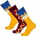 CRAZYSOCKS Lot de 3 paires de Chaussettes Homme Coton Bio TCX3 HOT Jaune Marron