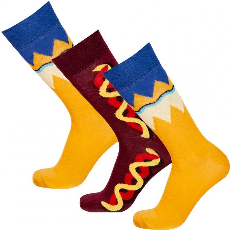 LOT DE 3 Chaussettes Chaussettes Homme TCX3 Jaune et Marron