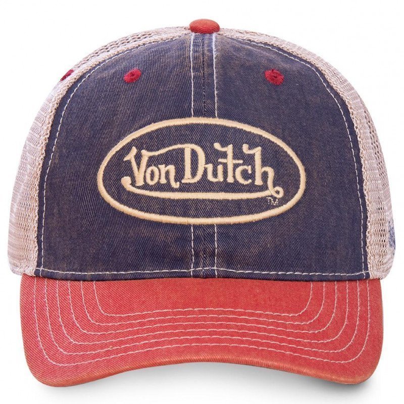 VON DUTCH Casquette Homme MicroCoton MAC2 Bleu Blanc Rouge