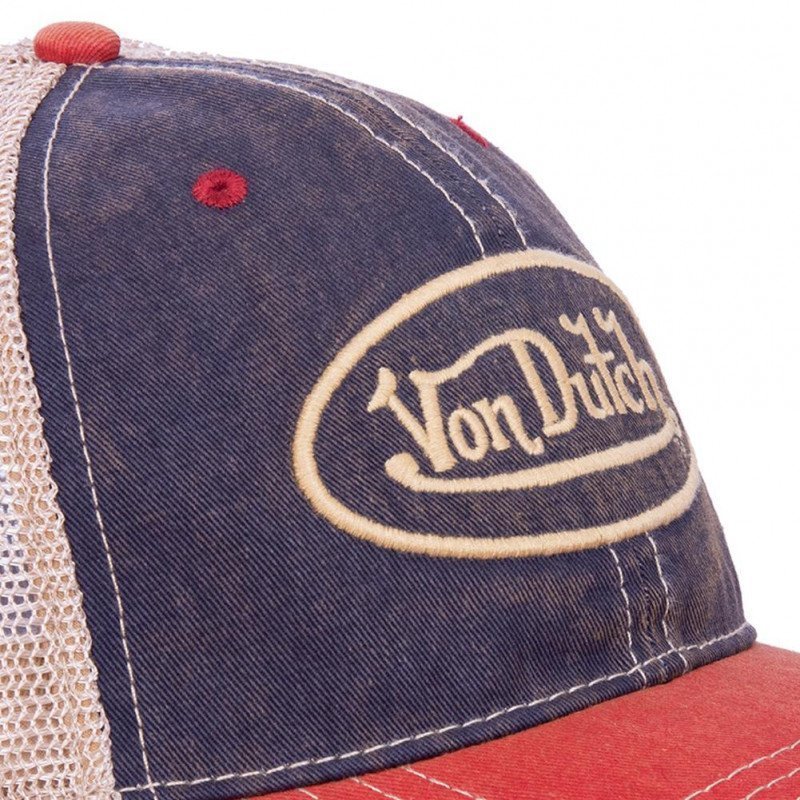 VON DUTCH Casquette Homme MicroCoton MAC2 Bleu Blanc Rouge