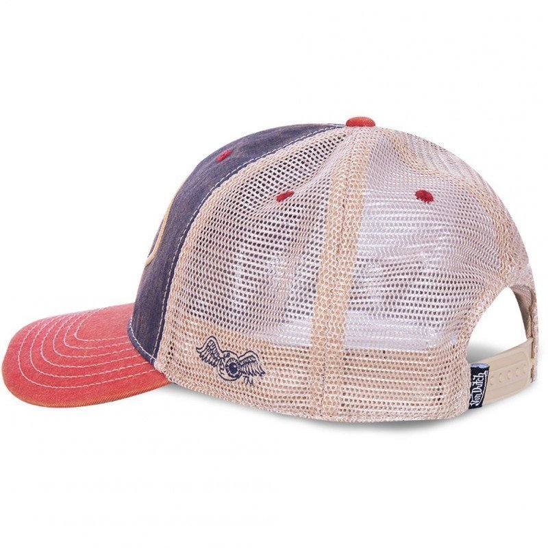 VON DUTCH Casquette Homme MicroCoton MAC2 Bleu Blanc Rouge