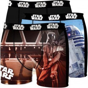 STAR WARS Lot de 3 Boxers Homme Microfibre BMX3 ASS3 Noir Bleu