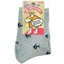 Mi-chaussettes Femme FISH Gris et Bleu