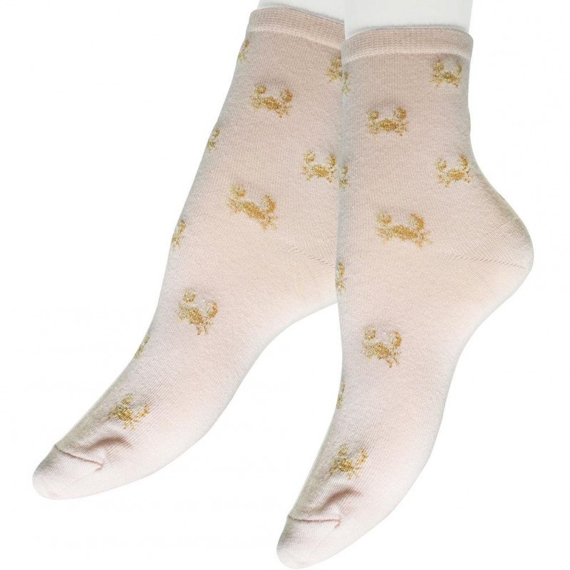 LES LIMOUSINES Mi-Chaussettes Femme Coton CRABE Rose