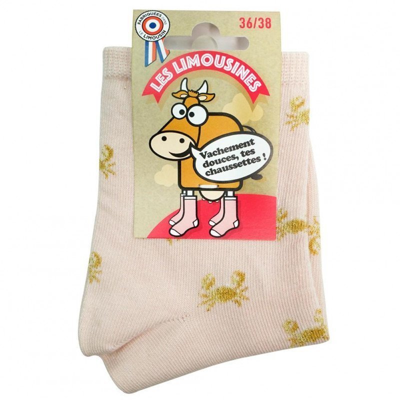 Mi-chaussettes Femme CRABE Rose et Pâle
