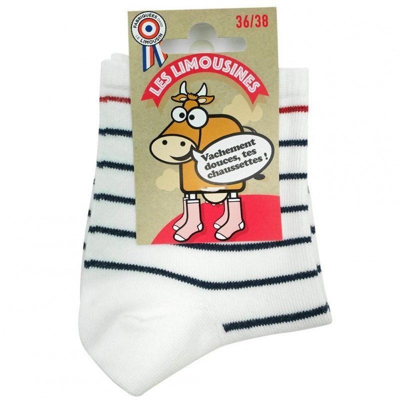 Mi-chaussettes Femme MARINE Blanc et Marine