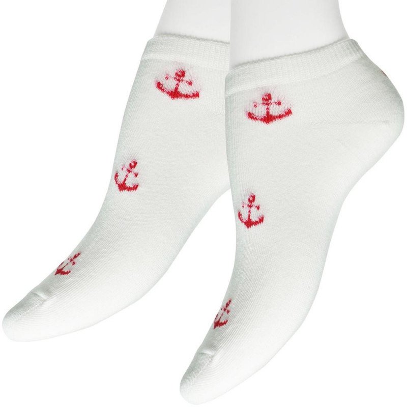 Socquettes Femme ANCRE Blanc et Rose