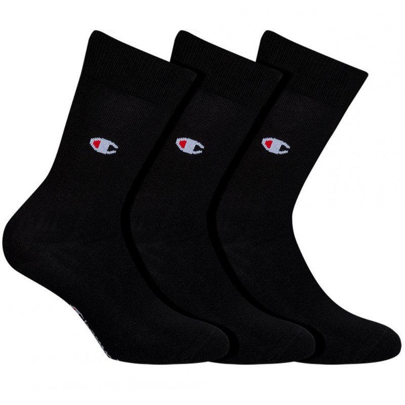 CHAMPION Lot de 3 paires de Chaussettes Homme Coton CITY Noir