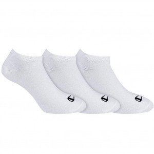 CHAMPION Lot de 3 paires de Socquettes Homme Coton NOSHOW Blanc