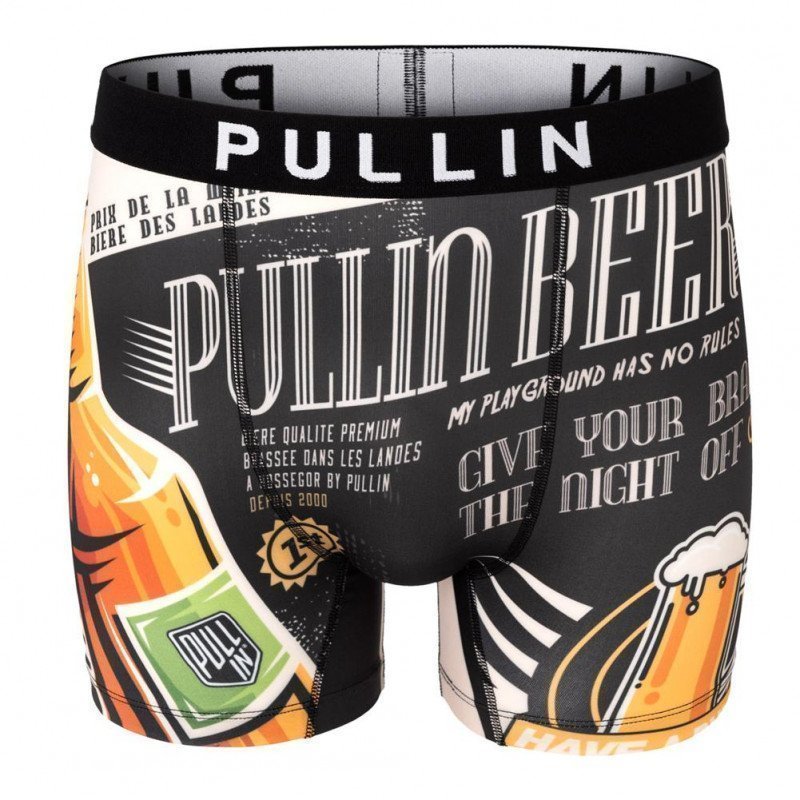 PULL IN Boxer Long Homme Microfibre PULLINBEER Noir