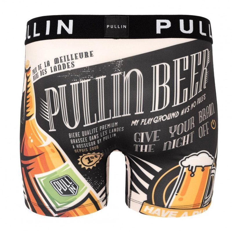 PULL IN Boxer Long Homme Microfibre PULLINBEER Noir