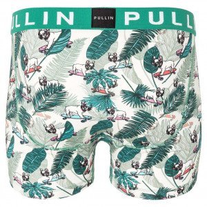 PULL IN Boxer Homme Coton Bio MASFRENCHBULLDOG Blanc Vert