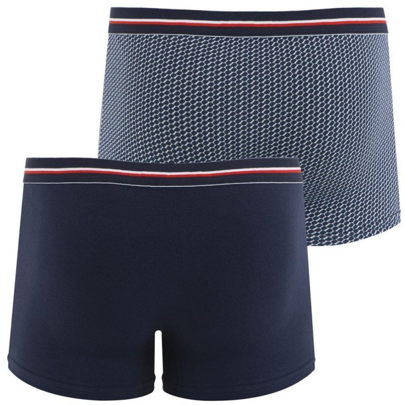 LOT DE 2 Boxer Sous-vêtements Homme MADE IN FRANCE Bleu et Pomme