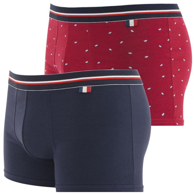 EMINENCE Coffret de 2 Boxers Homme Coton FAIT EN FRANCE Marine Pastèque