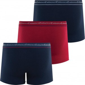 EMINENCE Lot de 3 Boxers Homme Coton BUSINESS Marine Rouge