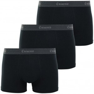EMINENCE Lot de 3 Boxers Homme Coton SELECTION Noir Noir Noir