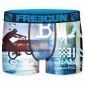 FREEGUN Boxer Homme Microfibre BMX Bleu PREMIUM