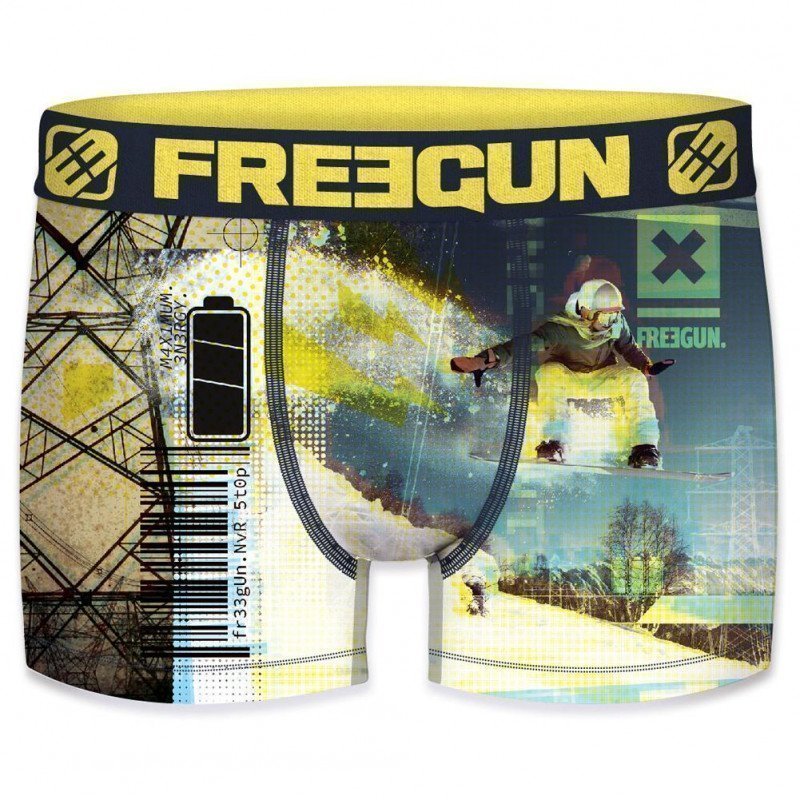 FREEGUN Boxer Homme Microfibre SNO2 Bleu PREMIUM