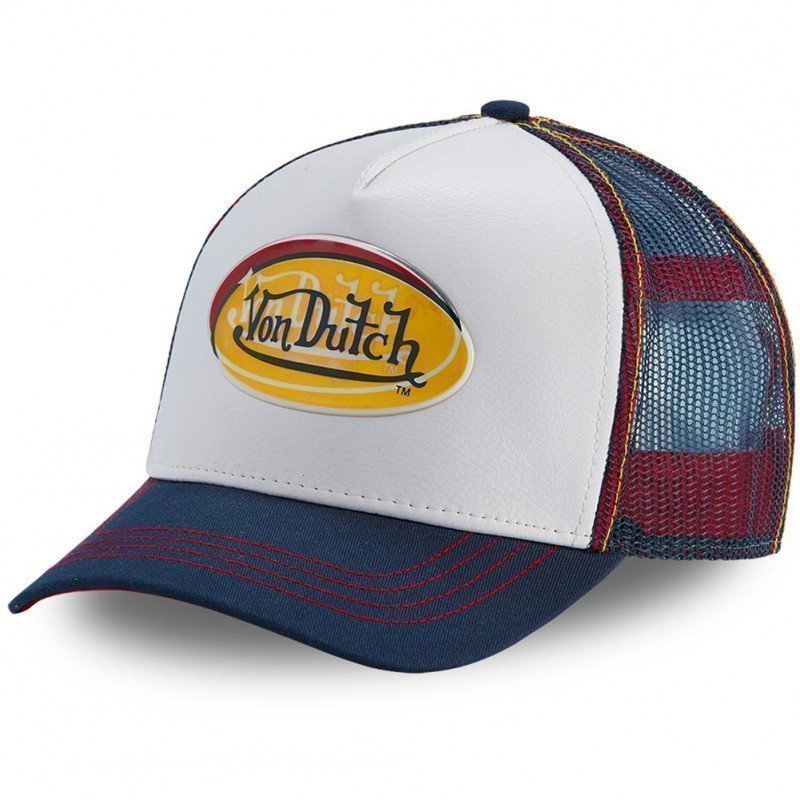 VON DUTCH Casquette Homme MicroCoton ADEC WHI Blanc Bleu