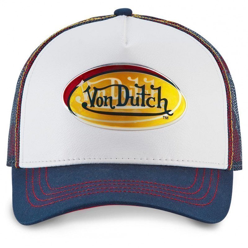 VON DUTCH Casquette Homme MicroCoton ADEC WHI Blanc Bleu