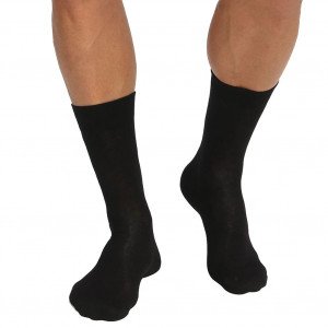 DIM Lot de 2 paires de Chaussettes Homme Coton bio GREEN Noir