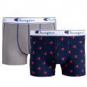 LOT DE 2 Boxer Sous-vêtements Homme LEGACYIMP Gris et Marine