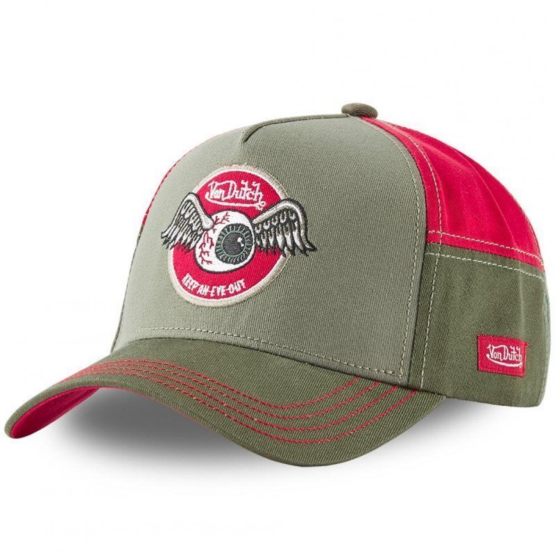 VON DUTCH Casquette Homme Coton AVIN GRE Gris Rouge