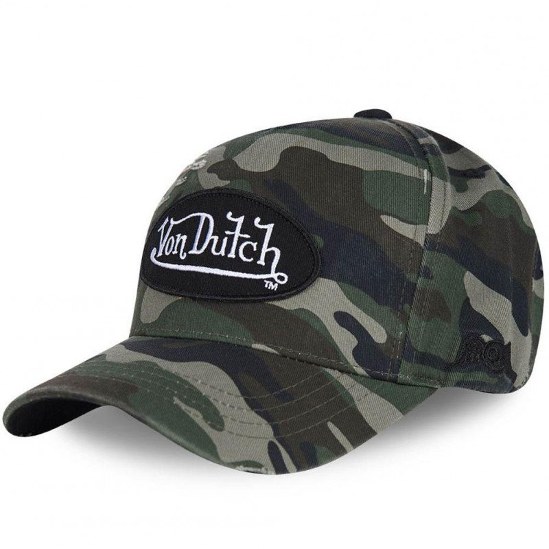 VON DUTCH Casquette Homme Coton CAMO 01 Kaki Noir