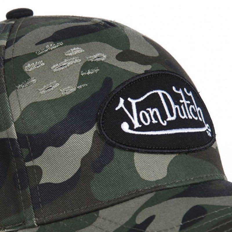 VON DUTCH Casquette Homme Coton CAMO 01 Kaki Noir