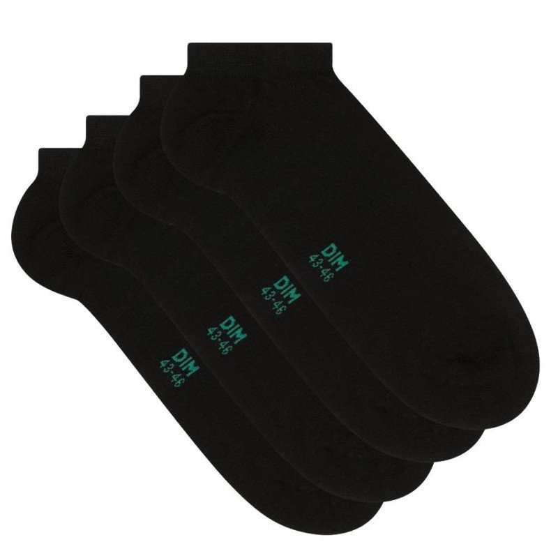 LOT DE 2 Socquettes Chaussettes Homme GREEN Noir et Uni