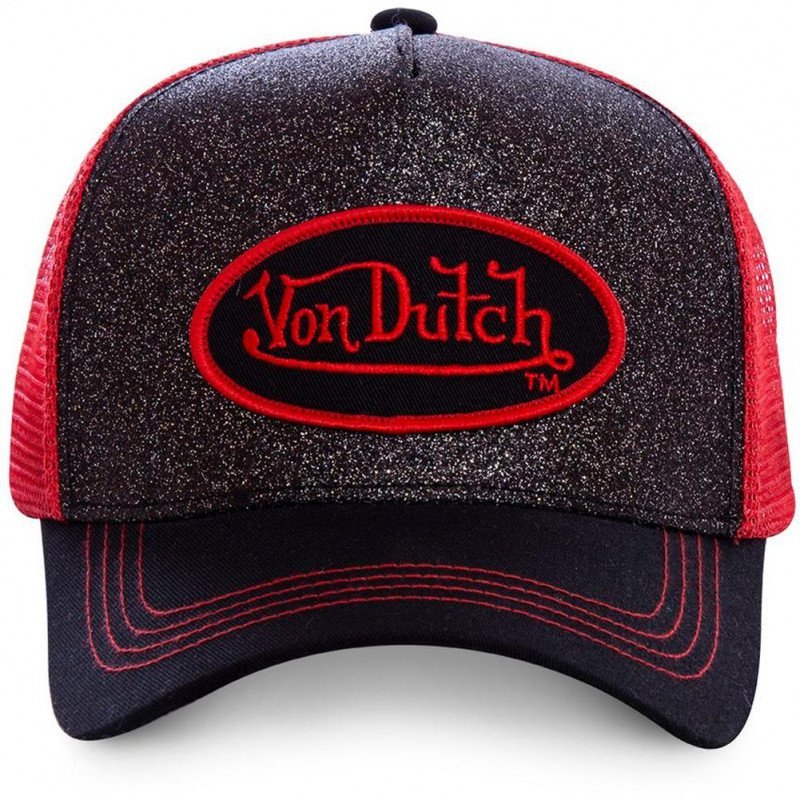 VON DUTCH Casquette Mixte Microfibre FLAK RED Noir Rouge