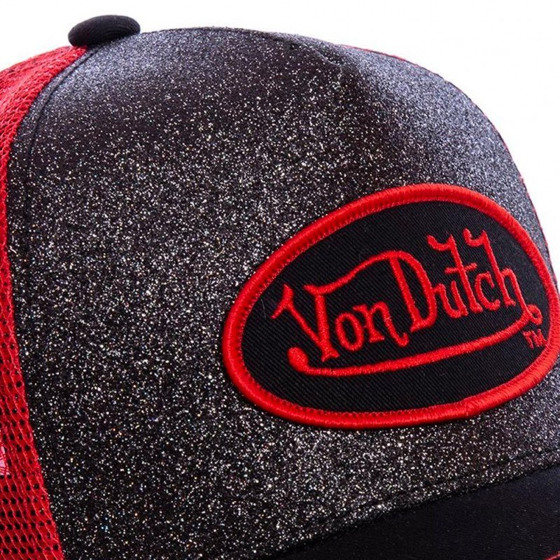 VON DUTCH Casquette Mixte Microfibre FLAK RED Noir Rouge