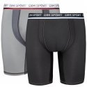 DIM Lot de 2 Boxers longs Homme Micofibre ACTIVE Noir Gris SPORT