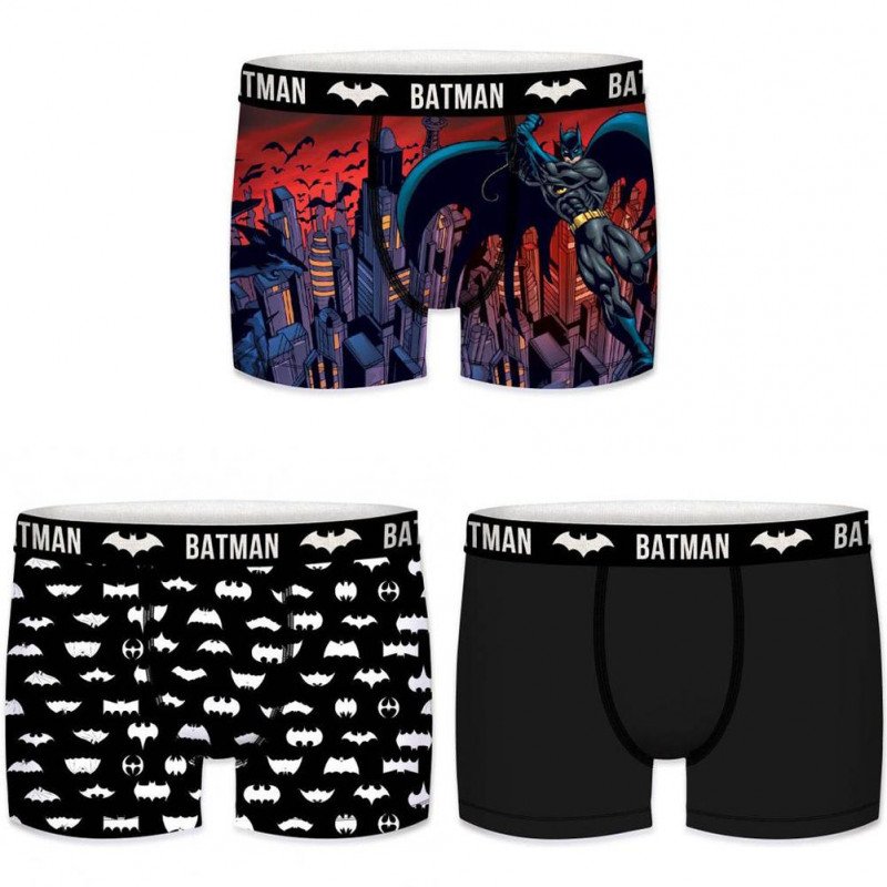 DC COMICS Lot de 3 Boxers Garçon Microfibre BMX3 LOT10 Batman