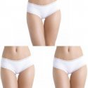 LOT DE 3 Shorty Sous-vêtements Femme BDX3 Blanc et Uni