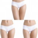 SIMPLY ME Lot de 3 Shortys Femme Coton BDX3 ASS2 Blanc